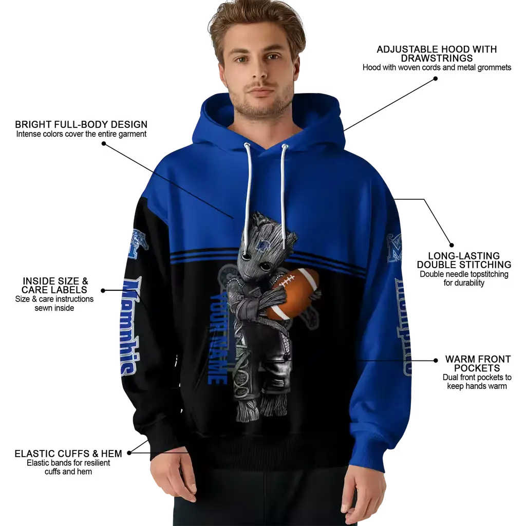 custom memphis tigers baby groot blue black hoodie latest model custom memphis tigers baby groot blue black hoodie latest model