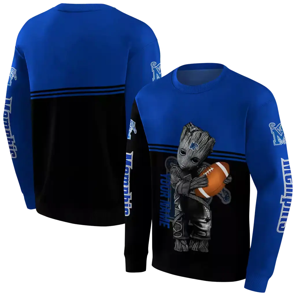 custom memphis tigers baby groot blue black hoodie premium grade custom memphis tigers baby groot blue black hoodie premium grade
