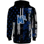 custom memphis tigers distressed flag blue black hoodie best selling