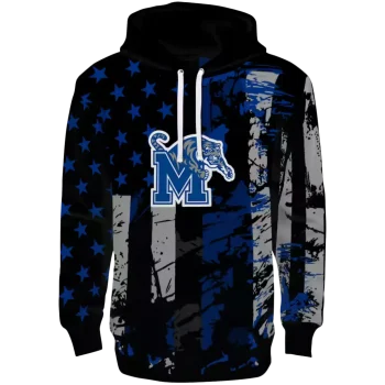 custom memphis tigers distressed flag blue black hoodie best selling