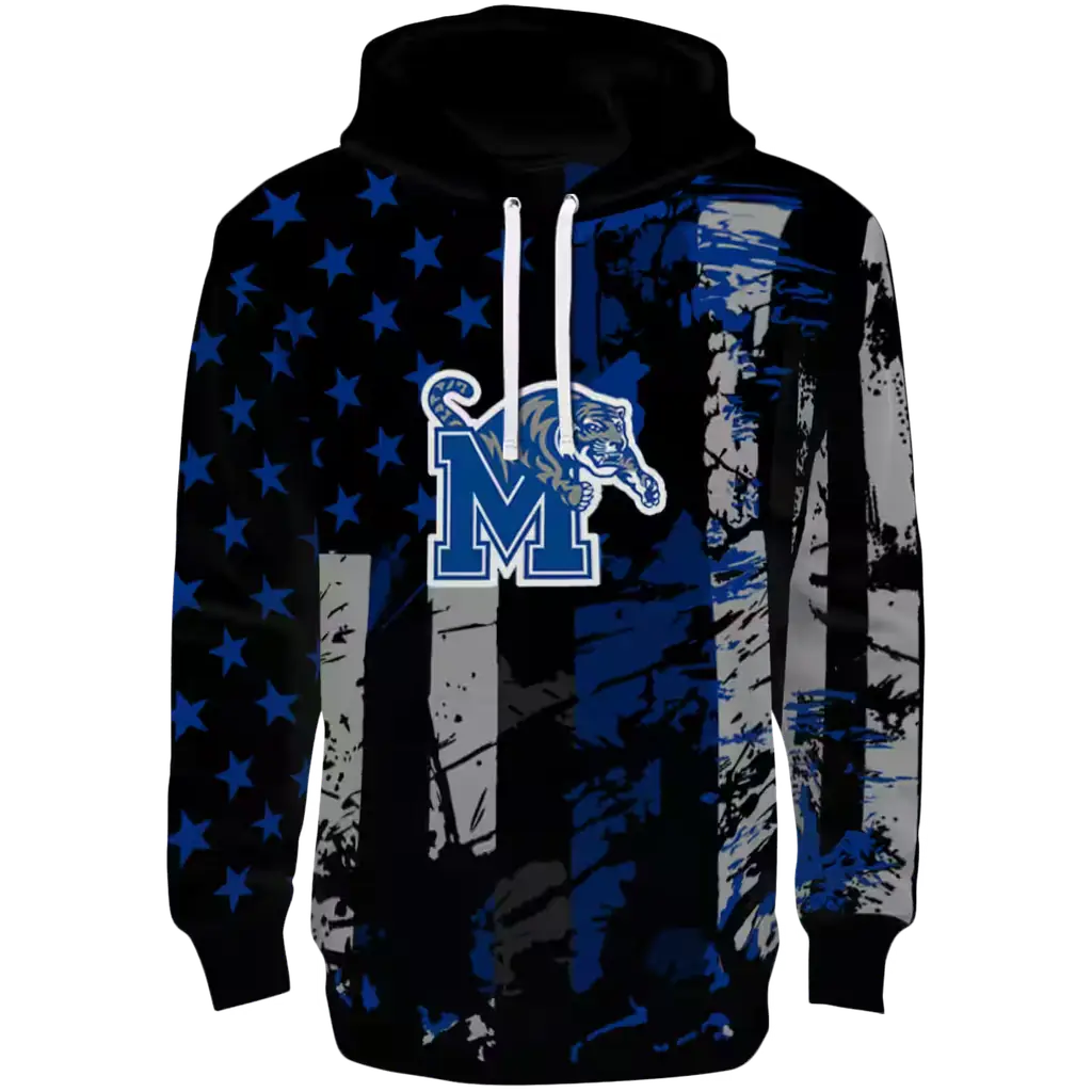 custom memphis tigers distressed flag blue black hoodie best selling custom memphis tigers distressed flag blue black hoodie best selling