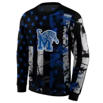 custom memphis tigers distressed flag blue black hoodie best selling