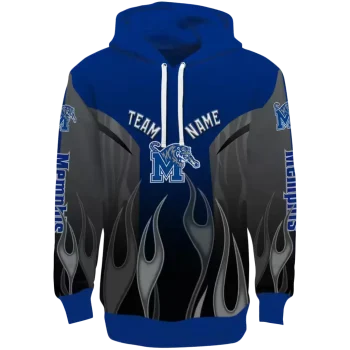 custom memphis tigers flame design blue hoodie best selling