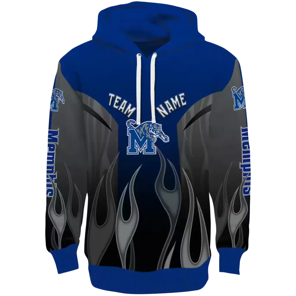 custom memphis tigers flame design blue hoodie best selling custom memphis tigers flame design blue hoodie best selling