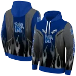 custom memphis tigers flame design blue hoodie best selling