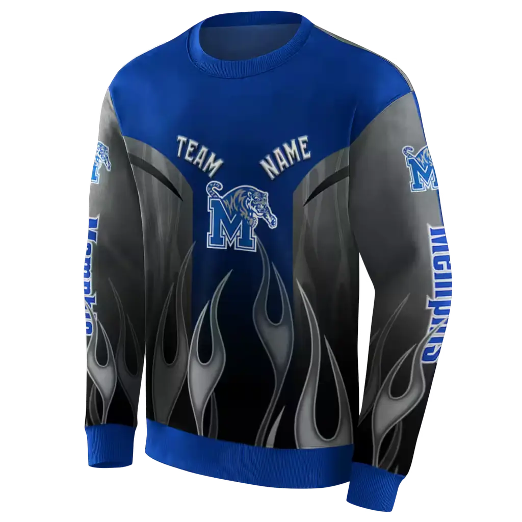 custom memphis tigers flame design blue hoodie new arrival custom memphis tigers flame design blue hoodie new arrival