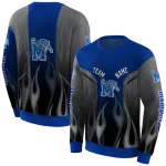 custom memphis tigers flame design blue hoodie best selling
