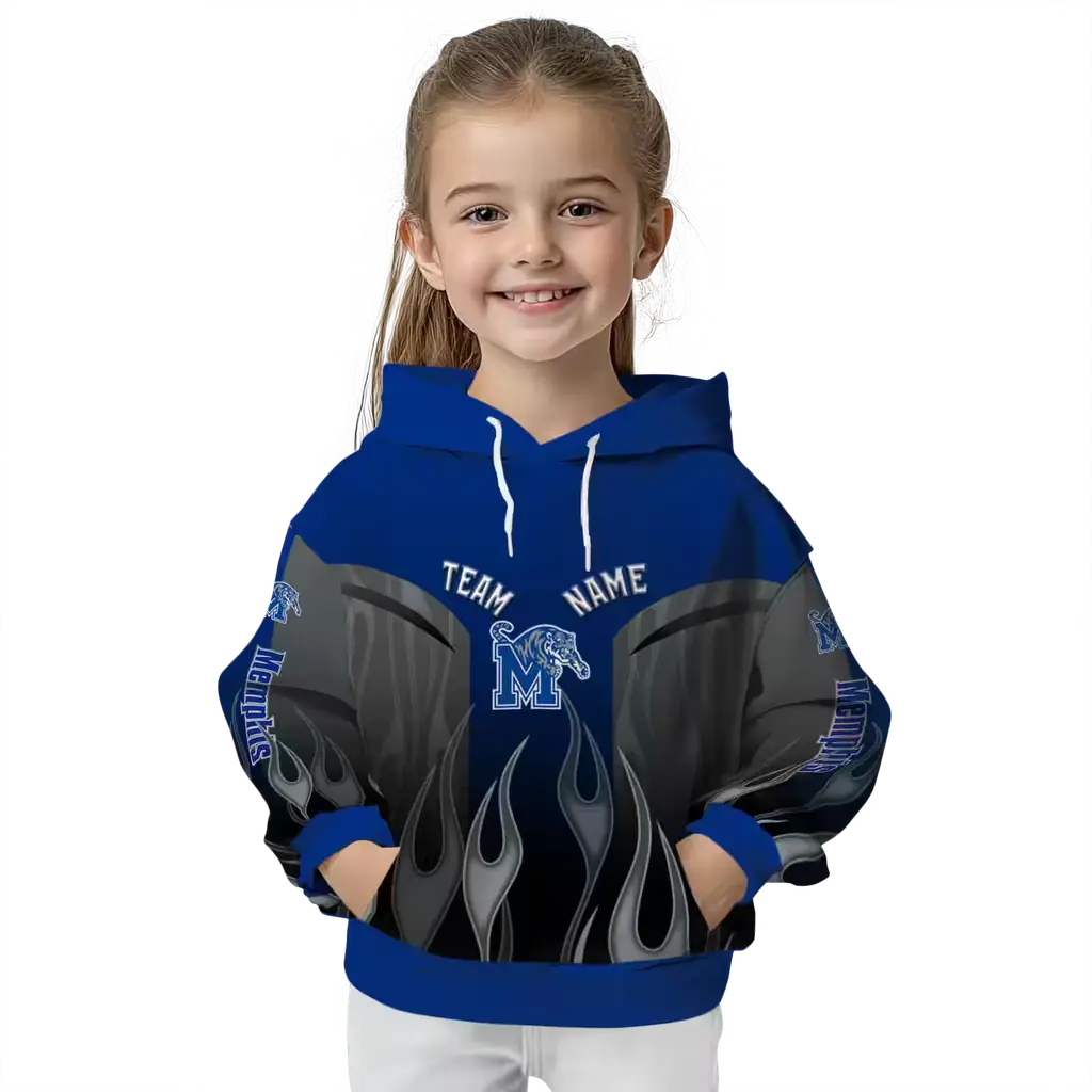 custom memphis tigers flame design blue hoodie top rated custom memphis tigers flame design blue hoodie top rated
