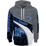 custom memphis tigers hexagonal mesh blue black gray hoodie best selling