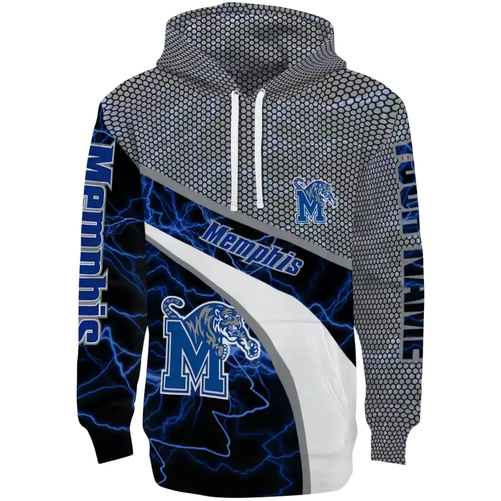 custom memphis tigers hexagonal mesh blue black gray hoodie best selling custom memphis tigers hexagonal mesh blue black gray hoodie best selling