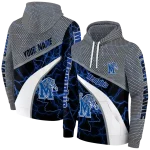 custom memphis tigers hexagonal mesh blue black gray hoodie best selling
