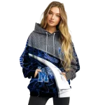 custom memphis tigers hexagonal mesh blue black gray hoodie best selling