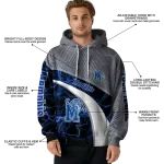 custom memphis tigers hexagonal mesh blue black gray hoodie best selling