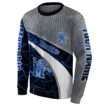 custom memphis tigers hexagonal mesh blue black gray hoodie best selling
