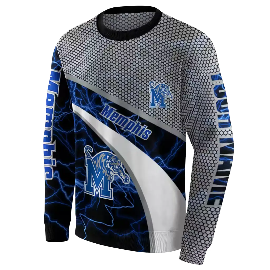 custom memphis tigers hexagonal mesh blue black gray hoodie new arrival custom memphis tigers hexagonal mesh blue black gray hoodie new arrival