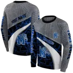custom memphis tigers hexagonal mesh blue black gray hoodie best selling