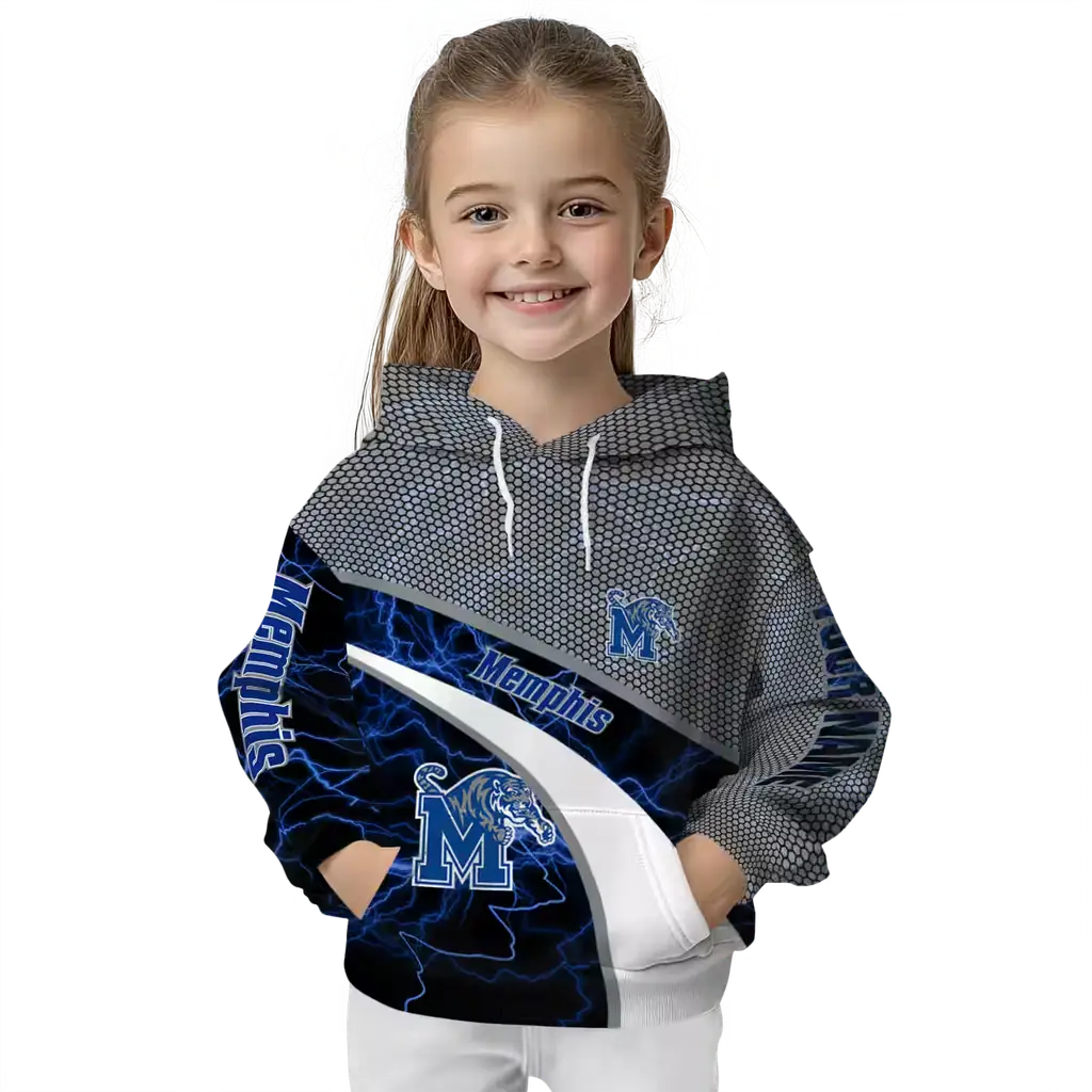 custom memphis tigers hexagonal mesh blue black gray hoodie top rated custom memphis tigers hexagonal mesh blue black gray hoodie top rated