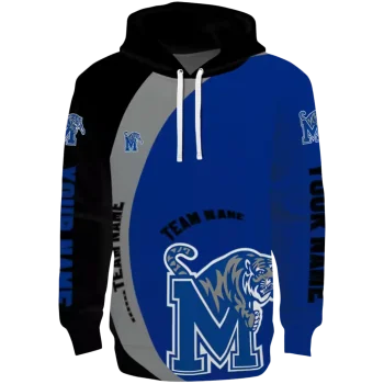 custom memphis tigers minimalist design blue black hoodie best selling