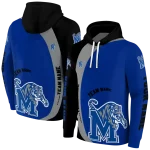 custom memphis tigers minimalist design blue black hoodie best selling