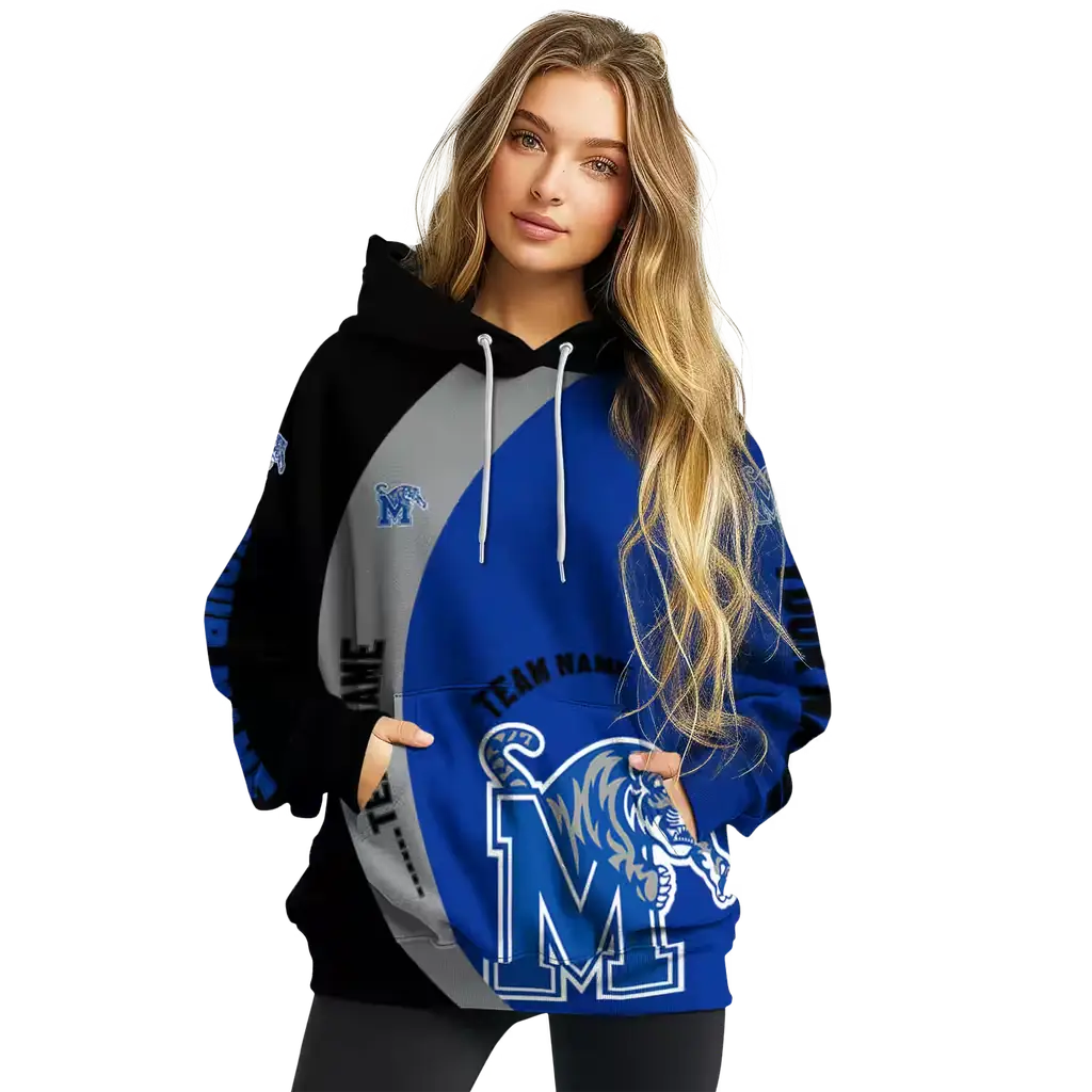 custom memphis tigers minimalist design blue black hoodie high quality custom memphis tigers minimalist design blue black hoodie high quality