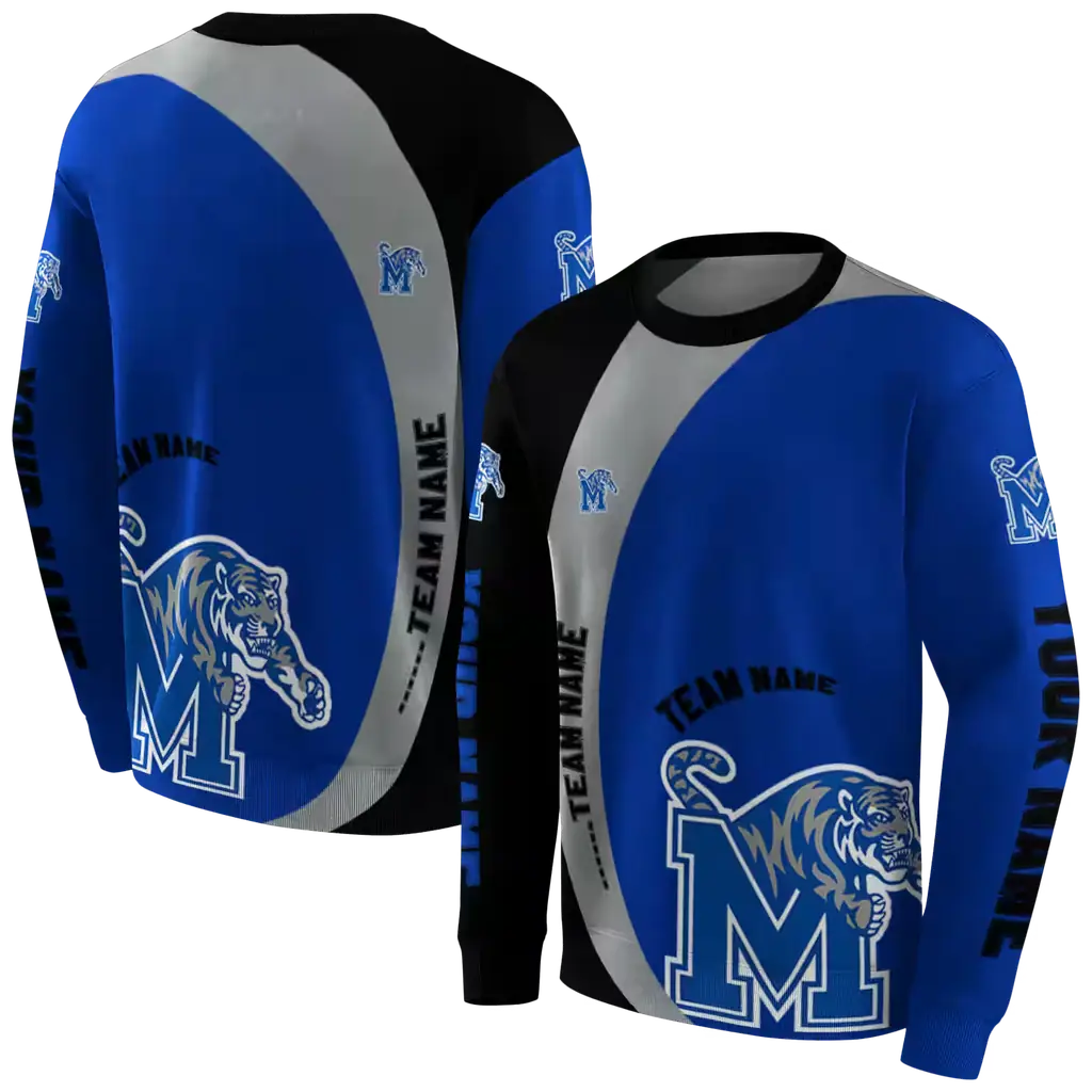 custom memphis tigers minimalist design blue black hoodie premium grade custom memphis tigers minimalist design blue black hoodie premium grade