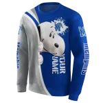 custom memphis tigers peeking snoopy blue hoodie best selling