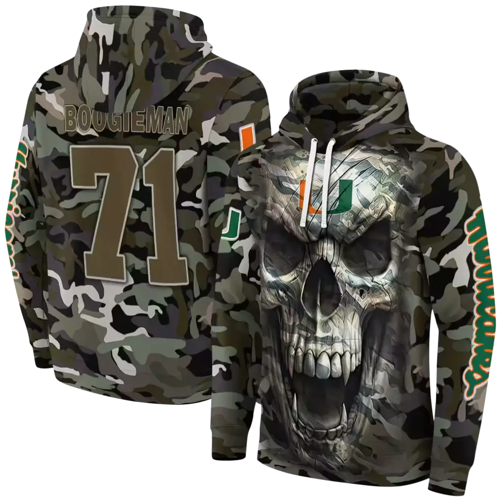 custom miami hurricanes camo skull hoodie fashion forward custom miami hurricanes camo skull hoodie fashion forward