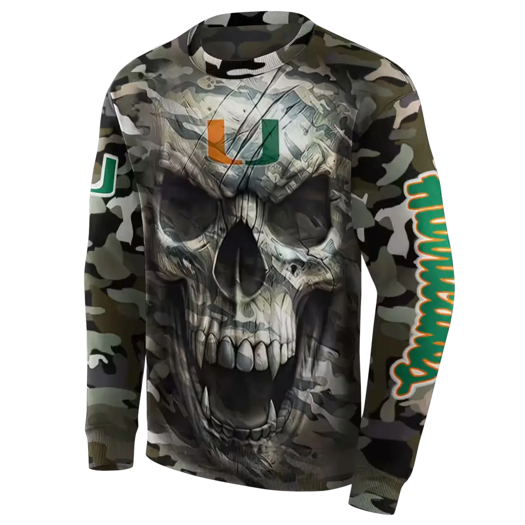 custom miami hurricanes camo skull hoodie new arrival custom miami hurricanes camo skull hoodie new arrival