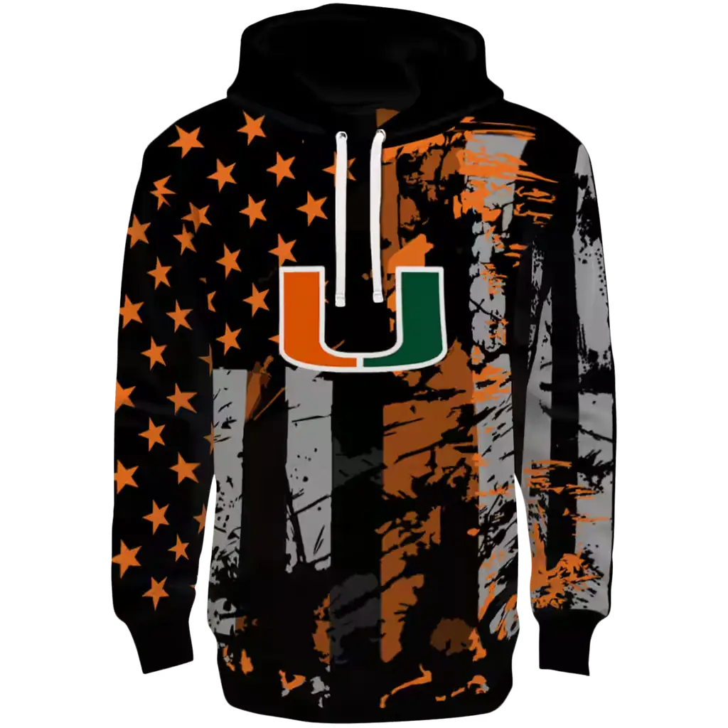 custom miami hurricanes distressed flag orange black hoodie best selling custom miami hurricanes distressed flag orange black hoodie best selling