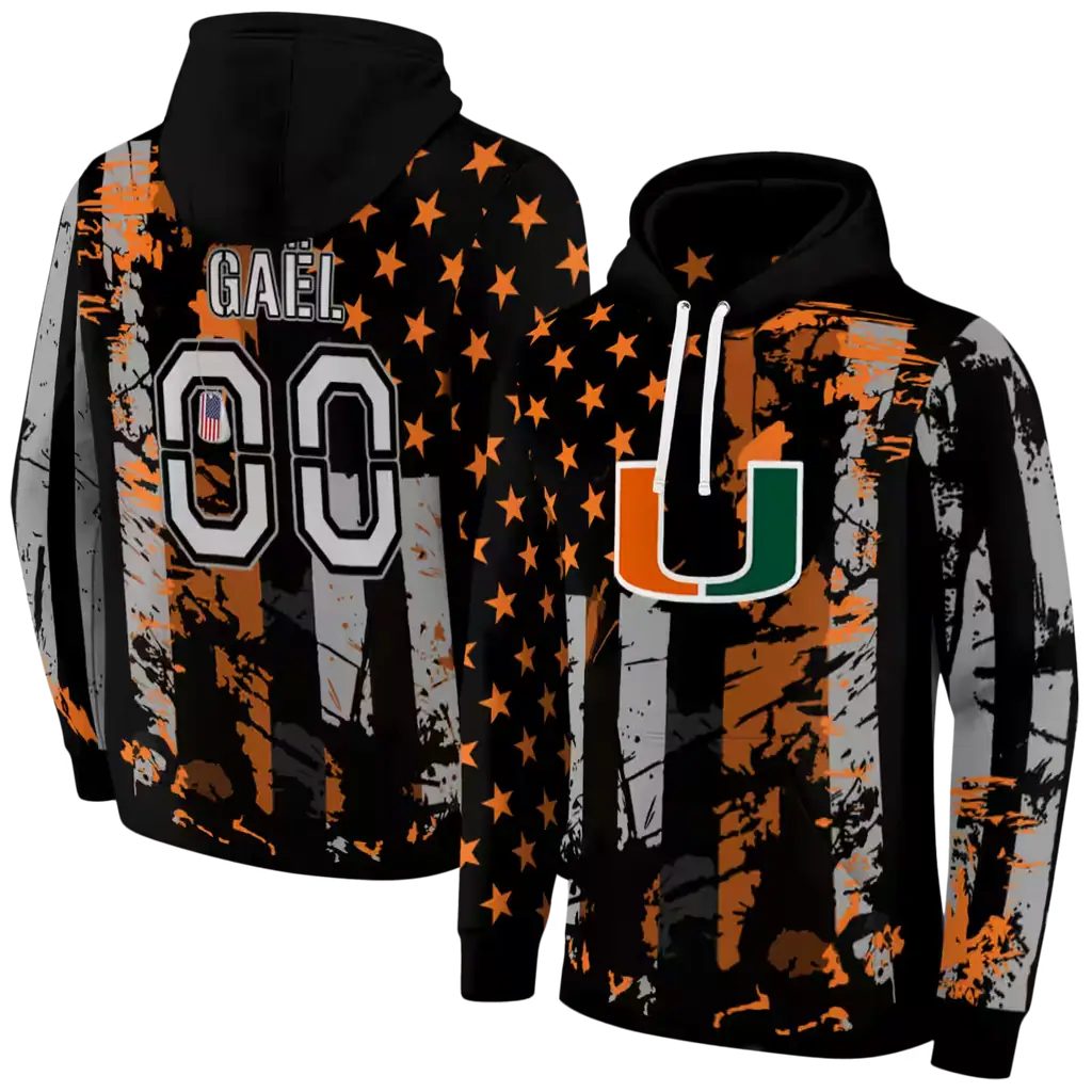 custom miami hurricanes distressed flag orange black hoodie fashion forward custom miami hurricanes distressed flag orange black hoodie fashion forward