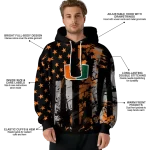 custom miami hurricanes distressed flag orange black hoodie best selling