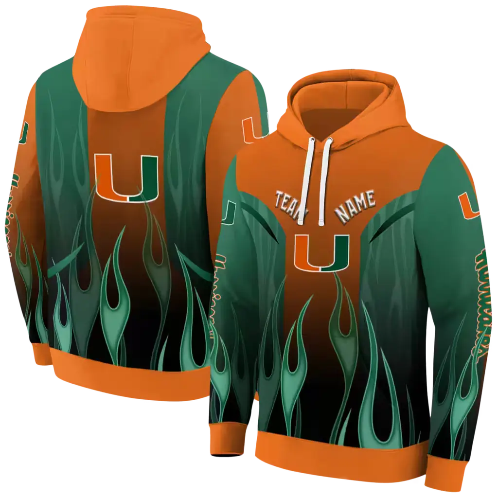 custom miami hurricanes flame design orange hoodie fashion forward custom miami hurricanes flame design orange hoodie fashion forward