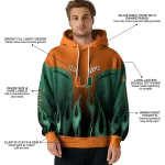 custom miami hurricanes flame design orange hoodie best selling