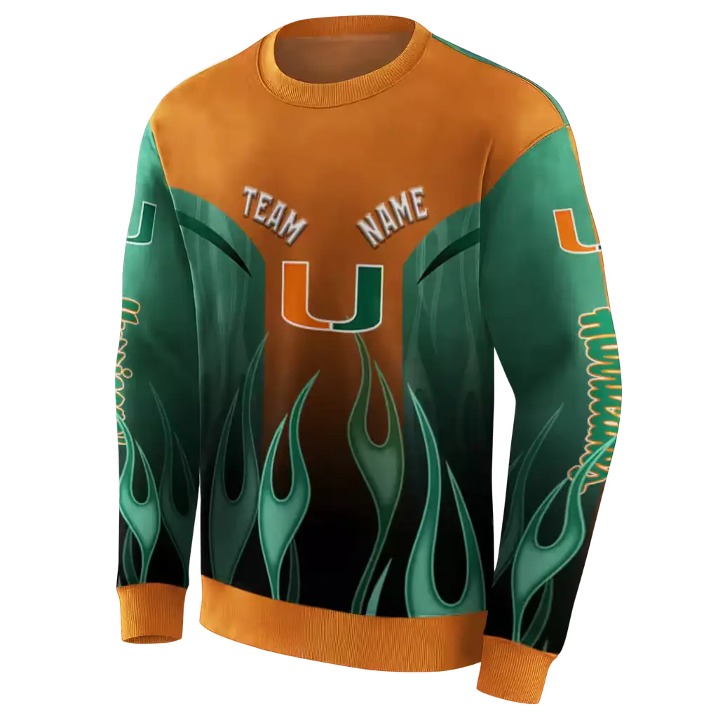 custom miami hurricanes flame design orange hoodie new arrival custom miami hurricanes flame design orange hoodie new arrival