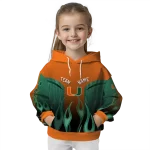 custom miami hurricanes flame design orange hoodie best selling