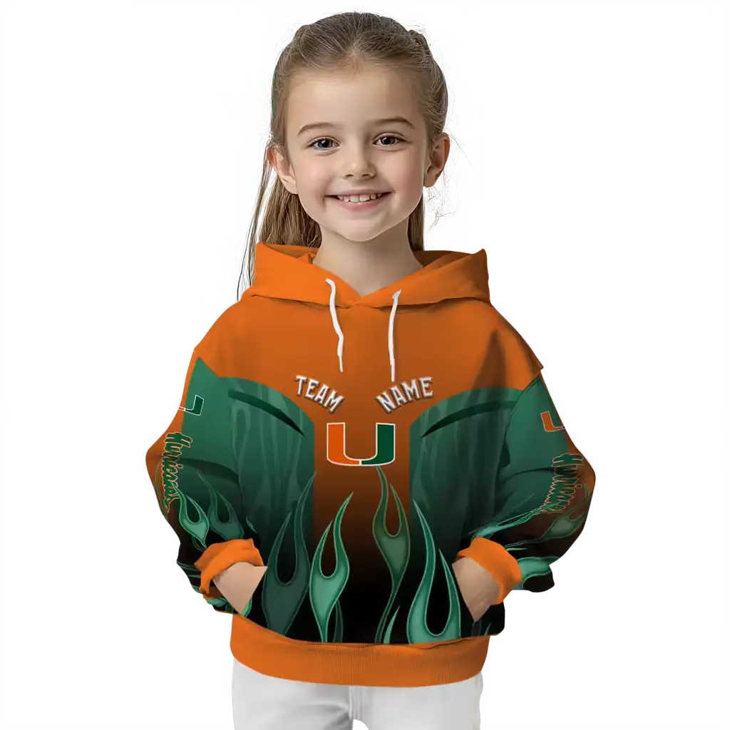 custom miami hurricanes flame design orange hoodie top rated custom miami hurricanes flame design orange hoodie top rated
