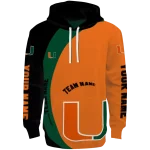 custom miami hurricanes minimalist design orange black hoodie best selling