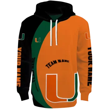 custom miami hurricanes minimalist design orange black hoodie best selling