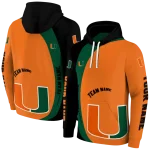 custom miami hurricanes minimalist design orange black hoodie best selling