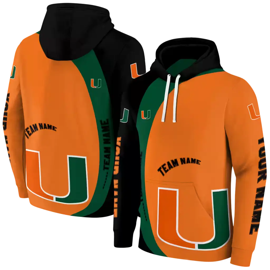 custom miami hurricanes minimalist design orange black hoodie fashion forward custom miami hurricanes minimalist design orange black hoodie fashion forward