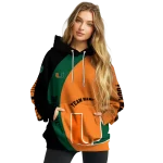 custom miami hurricanes minimalist design orange black hoodie best selling