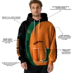 custom miami hurricanes minimalist design orange black hoodie best selling