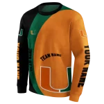 custom miami hurricanes minimalist design orange black hoodie best selling