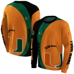 custom miami hurricanes minimalist design orange black hoodie best selling