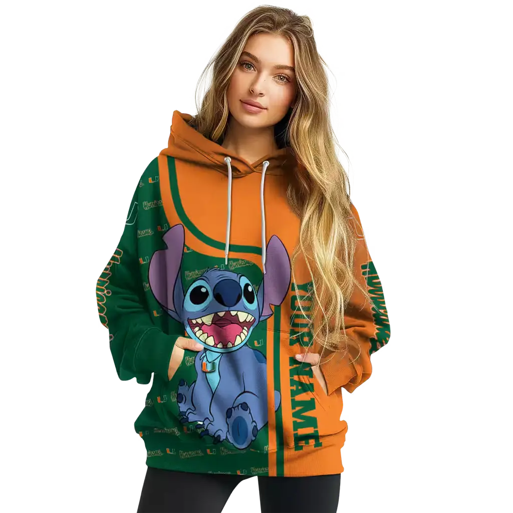 custom miami hurricanes stitch orange hoodie high quality custom miami hurricanes stitch orange hoodie high quality