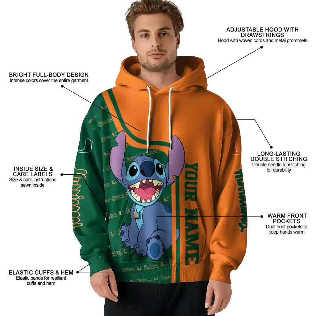 custom miami hurricanes stitch orange hoodie latest model custom miami hurricanes stitch orange hoodie latest model