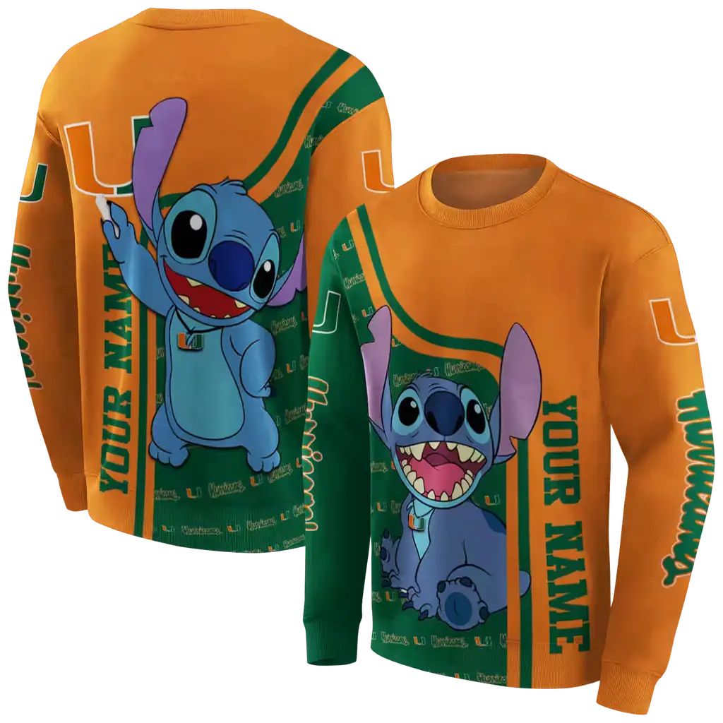 custom miami hurricanes stitch orange hoodie premium grade custom miami hurricanes stitch orange hoodie premium grade