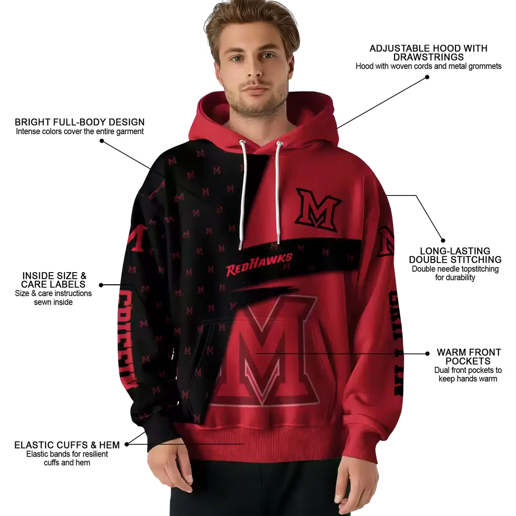 custom miami redhawks abstract shape red hoodie latest model custom miami redhawks abstract shape red hoodie latest model