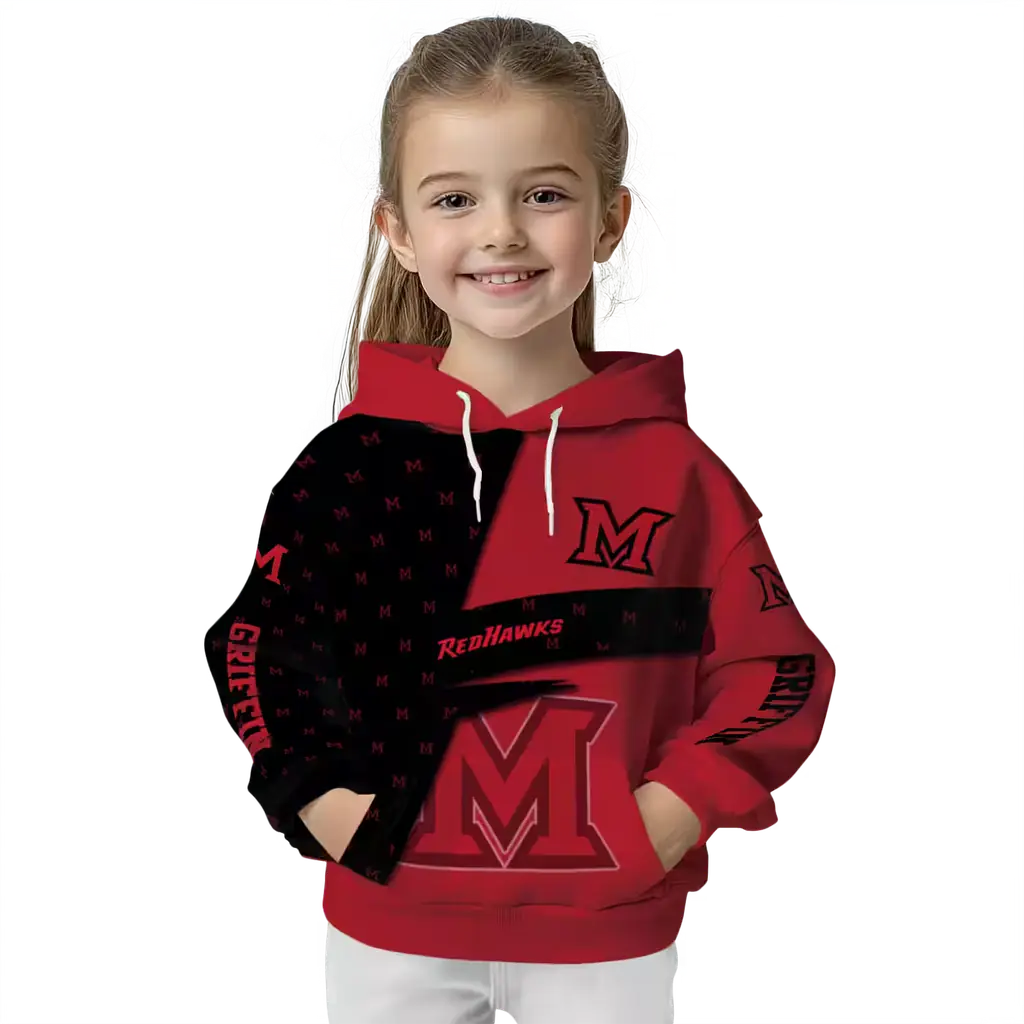 custom miami redhawks abstract shape red hoodie top rated custom miami redhawks abstract shape red hoodie top rated