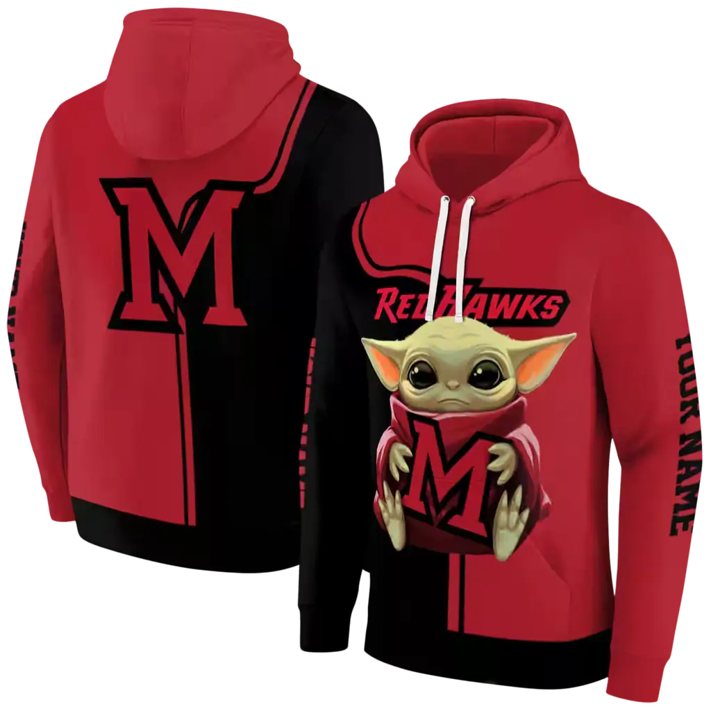 custom miami redhawks baby yoda red black hoodie fashion forward custom miami redhawks baby yoda red black hoodie fashion forward